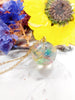 Necklace woman dandelion dandelion dandelion rainbow ball in resin. Pressed dried real flower jewelry. Gold chain